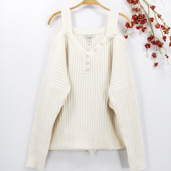 10 Crosby Derek Lam Sweaters - 10 Crosby Derek Lam Knit Cold Shoulder Sweater